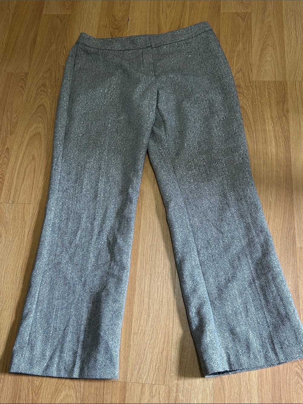 Apostrophe Gray Herringbone Trouser Pants Size 12